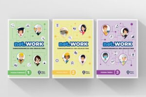 Kolorowej zdjęcia trzech pudełek z grą net.Work.